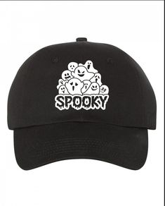 "DRIP Spooky Ghost - Dad Hat Perfect For Halloween! Also Available In Different Colors! HAT BRAND & MATERIAL: Valucap - Classic Dad's Cap - VC300A - 100% bio-washed chino twill - Unstructured, six-panel, low-profile - Pre-curved visorAdult-Fit Lightweight Bio-washed Twill - Sewn Eyelets - Cloth Strap - Tri-glide Buckle Closure - Adult Sizing: 6 5/8\" - 7 3/8\" - Design is printed with premium vinyl Any questions, please message us before placing your order and we would be more than glad to assis Ghost Hat, Halloween Hats, Dad Caps, Branding Materials, Halloween Season, Good Brands, Fall Season, Trucker Cap, Dad Hats