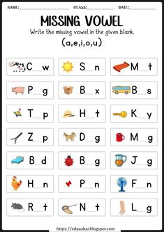 the missing word worksheet is shown for children to learn