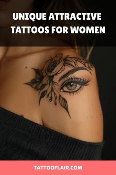 a woman's chest with the words unique attractive tattoos for women