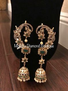 Earcuffs Earrings Indian, Jhumkas Gold Indian, Full Ear Earrings, Big Earrings Gold, Wedding Jewelry Sets Bridal Jewellery, Bridal Jewellery Earrings, Gold Earrings Models, Diamond Pendants Designs, Bridal Jewelry Vintage