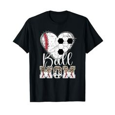 a baseball mom t - shirt with the word ball mom in leopard print on it