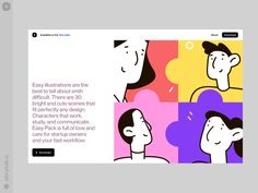 the website is designed to look like it has an image of people in different colors and shapes