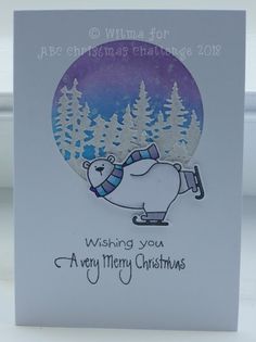 a christmas card with an image of a polar bear on a sled and the words wishing you a very merry christmas