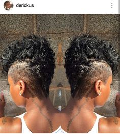 Fro Hawk, Natural Crown, Sleek Short Hair, Short Natural Curly Hair, Short Shaved Hairstyles, Shaved Hair Designs