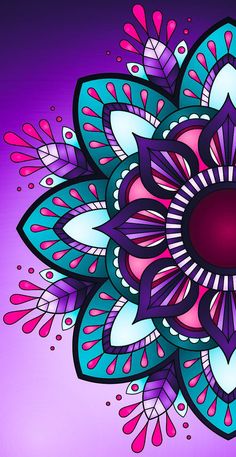 an abstract blue and pink flower on a purple background with the text finalizado