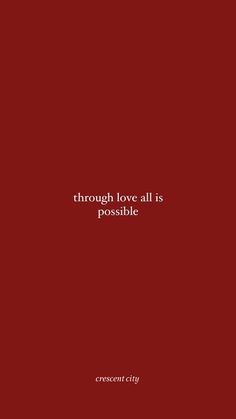 a red book cover with the words through love all is possible