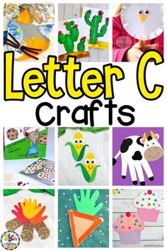 letter c crafts with pictures of farm animals, cactuses and other things to make