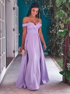 Silhouette:?A Line Waist: Natural Sleeve Length: Sleeveless Fabric: Satin Shown Color: Purple Built-In Bra: Yes Formal Dresses Purple, Purple Formal Dresses, Purple Dresses Formal, Sweep Train Prom Dress, Purple Evening Dress, Cheap Prom Dresses Long, Purple Prom, Dresses Purple, Purple Prom Dress