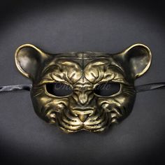 Leopard Animal Masquerade Mask, Men's Masquerade Mask, Gold Ball Mask | eBay Animal Masks Masquerade Ball, Lion Mask For Men, Luxury Fantasy Masquerade Masks, Halloween Masquerade Masks With Whiskers, Animal Masks Masquerade, Animal Masquerade Mask, Animal Masquerade, Leopard Halloween, Mens Masquerade Mask