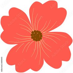 a pink flower on a white background