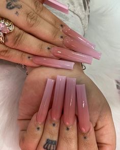 Mango Nails, Grande Tattoo, Baddie Nails, Long Nail Designs, French Acrylic Nails, Pink Nail