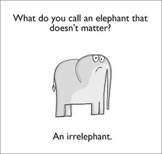 an elephant with the caption what do you call an elephant that doesn't matter?