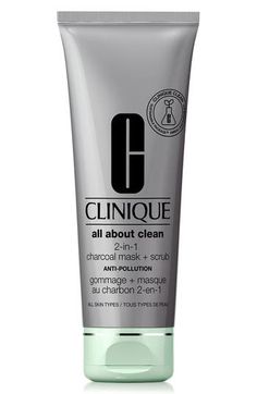 What it is: A five-minute dual-action detoxifying face mask and scrub that helps remove pollution, impurities and excess oil from skin.Who it's for: All skin types.What it does: This skin-refining treatment contains bamboo charcoal and kaolin clay, which deliver a powerful, detoxifying clean for polished skin. Your complexion is left bright, clear and feeling smooth.How to use: On clean skin, use your fingertips to apply a generous layer onto your face. Avoid the eye area. Leave on for five minu Clinique Face Mask, Clinique All About Clean, Detoxifying Face Mask, Exfoliating Face Scrub, Charcoal Face Mask, Clay Face Mask, Charcoal Mask, Fresh Skin, Oil Benefits