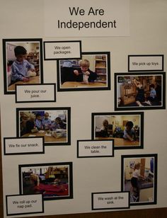 a bulletin board with pictures on it that says we are independent