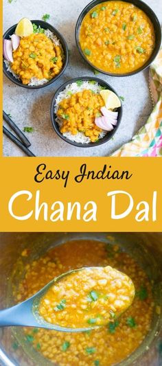 chana dal in three bowls, two with rice Cooking With Ginger, Chicken Indian, Simple Soup, Chickpea Soup, Meat Free Recipes, Vegan Chicken, Soup Vegan, Family Friendly Dinners