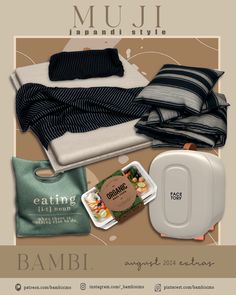 an advertisement for a bed and breakfast event with items from the brand's packaging