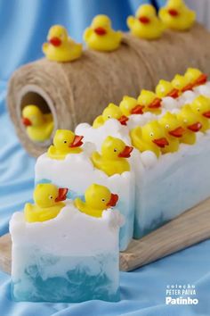 soap bar with rubber ducks on it