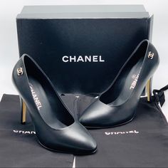 Never Worn, Just Tried On Chanel Pumps. Come With Bag And Box. Make An Offer! Questions? Leave A Comment Below! Luxury Leather Heels, Luxury Calf Leather Heels, Luxury Calf Leather Heels For Business, Luxury Black Heels For Office, Luxury Black Heels For Night Out, High-end Black Leather Heels, Luxury Black Heels With Padded Heel, Luxury Black Business Heels, Designer Black Heels For Office