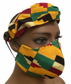 This item was handmade for you in Ghana with 100% authentic African fabric. Description: * Double Layered Mask  * Comfortable Elastic Ear Straps. * 100% Cotton *All Headbands-Stretchy with side buttons Care Instructions: * Machine Washable. * Hang Dry. Disclaimer: Afro Coordinates masks will not prevent exposure to COVID-19, but it can help minimize your risk when worn correctly and following other government mandated safety measures. Print may vary depending on how  the fabric has been cut Free Mask (Gift) With Purchase On Select Items! One per customer order Red Face Mask, Face Mask Green, Green Face Mask, Kente Print, Green Headband, Blue Face Mask, Red Face, Red Headband, African Fabric