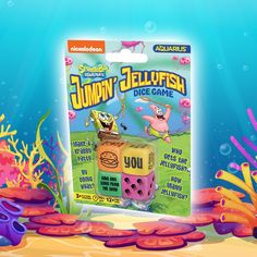 an image of a card game called gummy jellyfish dice game on the ocean floor