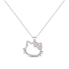 Sanrio Kawaii Necklace Anime Character Hello Kitty Y2K Pearl Pendant Cartoon Sweet Accessory Card Necklace Hello Kitty, Hello Kitty Accesorios, Hollow Kitty, Hello Kitty Necklace, Kawaii Necklace, Hello Kitty Y2k, Pink Wallpaper Hello Kitty, Kitty Necklace, Hello Kitty Jewelry