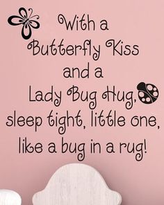 a poem written in black and white with a butterfly on the top, and lady bug at the bottom