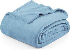 a blue blanket folded on top of each other