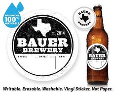 a bottle of beer next to a sticker with the word beaver brewery on it