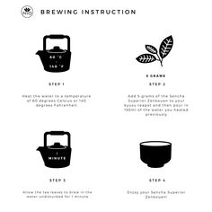 the instructions for brewing instruction are shown