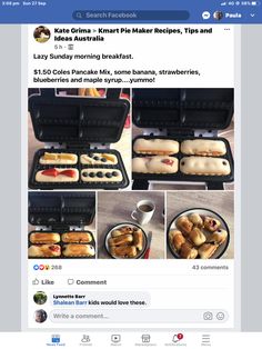 an instagram page with pictures of hot dogs and buns