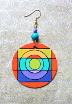 Op Art Earrings - Etsy Multicolor Nickel-free Retro Jewelry, Retro Multicolor Nickel-free Jewelry, Multicolor Round Retro Jewelry, Retro Multicolor Round Jewelry, Bohemian Blue Geometric Earrings, Modern Multicolor Earrings With Bold Design, Modern Adjustable Multicolor Earrings, Days Before Christmas, Art Earrings