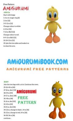 the instructions for how to make an amigurm stuffed animal with free pattern and instructions