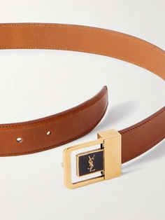 Brown Leather belt | SAINT LAURENT | NET-A-PORTER Play Shop, Brown Leather Belt, Fall Shopping, Ski Wear, Net A Porter, Women Collection, Leather Belt, Wardrobe Staples, Accessories Design