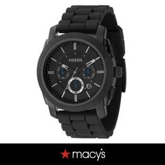 in stock Matte Black Watch Accessories With Round Dial, Functional Black Chronograph Watch Accessories, Black Chronograph Watch With Skeleton Dial For Outdoor, Black Chronograph Watch With Skeleton Dial For Business, Classic Black Watch With Skeleton Dial, Timeless Black Chronograph Watch With Metal Dial, Black Fossil Watch Mens, Mens Chronograph, Fossil Watch