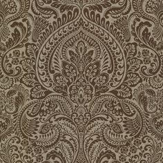 a brown and white wallpaper with an intricate design