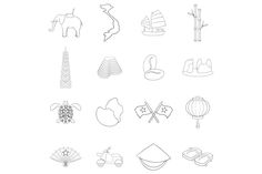 a drawing of different types of objects on a white background