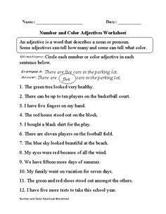 the worksheet for numbers and color activities