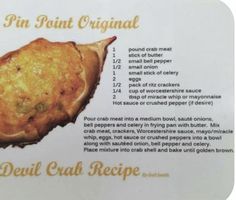 a recipe card with instructions for how to make pint - o'- bout original