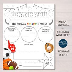 Sports All STar Teacher Appreciation Staff Printable, Fan Mail Student Appreciation Week Worksheet, Take Home Coloring Page INSTANT DOWNLOAD Gym Teacher Appreciation, Star Teacher Appreciation, Teacher Appreciation Decorations, Teacher Appreciation Notes, Student Appreciation, American Legion Auxiliary, Printable Sports, Appreciation Note