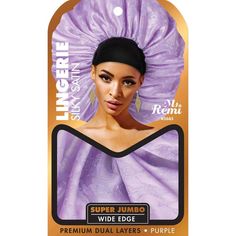 Ms. Remi Lingerie Wide Edge Silky Bonnet X Jumbo Purple 3683 - Elevate Styles Curled Pixie Cut, Curled Pixie, Short Curly Pixie, Vivica Fox, Wig Companies, Spiral Curls, Edge Control, Hair Supplies, Curly Pixie