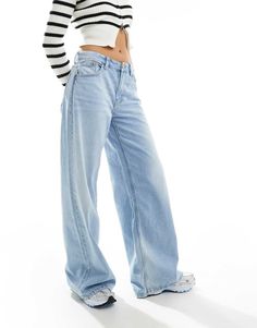 Jeans fra Bershka Denim som gør det hele Vide ben Højtaljet Bæltestropper Fem lommer High Waisted Wide Leg Jeans, High Waist Wide Leg Jeans, Converse Chuck Taylor White, Asos Jeans, Bershka Jeans, Jean Large, Jeans Wide, Maxi Dress Trend, Christmas 2024