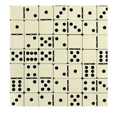 several black and white dices are arranged in a square pattern on a white background