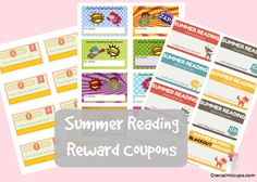 summer reading reward coupons with text overlay