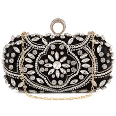 PRICES MAY VARY. Material: Handmade crystal evening bag captures all the surrounding eyes, match dress well, standout from crowded,make more fashionable and elegant. Dimensions: approx. 7.48"L x 1.97"W x 3.54"H, weight is 1 pounds,chains length:47" Features: Glamorous flower beaded clutch is fit for all ages in dress nights, Weddings, fancy dates, events,business parties,standout from the surrounding,CAN be used as a shoulder bag or cross body bag. Deluxe accessory for your dress or suit, they w Purse For Wedding, Bridal Clutch Bag, Events Business, Beaded Clutch Bag, Bridal Purse, Clutches For Women, Dress Well, Bridal Clutch, Evening Handbag