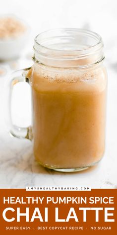 Sip on this Healthy Pumpkin Spice Chai Latte! This simple pumpkin recipe is gluten free, dairy free, egg free, vegan, clean eating, low fat, low carb, and sugar free. Creamy and cozy, this homemade pumpkin chai latte is a perfect fall drink! Drinks With Almond Milk Healthy, Pumpkin Spice Chai Tea Recipe, Pumpkin Spice Almond Milk, Pumpkin Chai Smoothie, Homemade Pumpkin Drinks, Pumpkin Spice Milk Tea, Pumpkin Tea Latte, Healthy Pumpkin Chai Latte, Pumpkin Chai Recipe