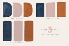 the different shades of watercolor paper are shown in this graphic style, including blue and brown