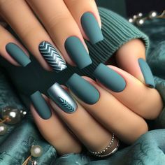 Wave Nails, Nagellack Trends, Green Nail Designs, Matte Nails Design, Blush Nails, Blue Nail, Trendy Nail Design, Nail Designs Spring