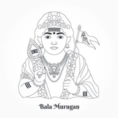 Lord shree palani murugan hindu god line... | Premium Vector #Freepik #vector Lord Murugan Drawing, Murugan Picture, Naruto Training, Palani Murugan