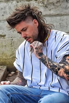 Long hairstyles for men are always sexy and stylish. We have shared the best and latest long hairstyles for men. Take a quick look. Man Mullet, Men Mullet, Haircut Names For Men, Punk Mohawk, Mullet Hairstyles, Haircut Names, Modern Quiff, Pompadour Style, Famous Hairstyles