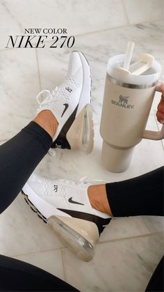 Nike Fall Shoes, Outfits With 270 Nike Shoes, Nike Shoes Women Workout, Womens Tennis Shoes 2023, Jeans And Gym Shoes Outfits, Cute Shoes 2023, Styling Nike Air Max 270 Outfits, How To Style Nike Air Max 270 Outfits, Womens Casual Sneakers Outfit